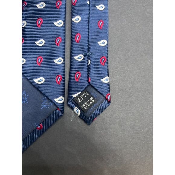 Jos. A. Bank Executive Collection Navy Paisley Silk Tie – 100% Silk, Handmade - Picture 3 of 4
